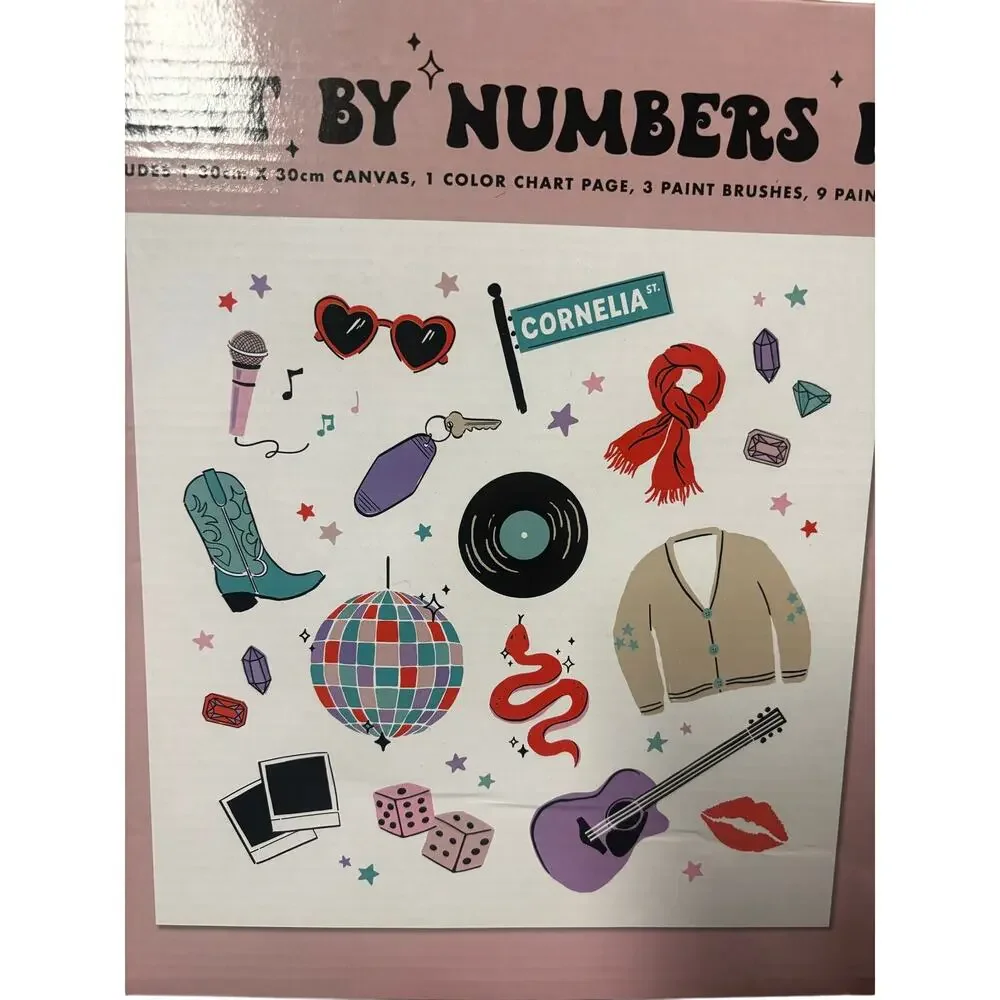 Coquette disco cowgirl paint by numbers Taylor inspired canvas nwt nib